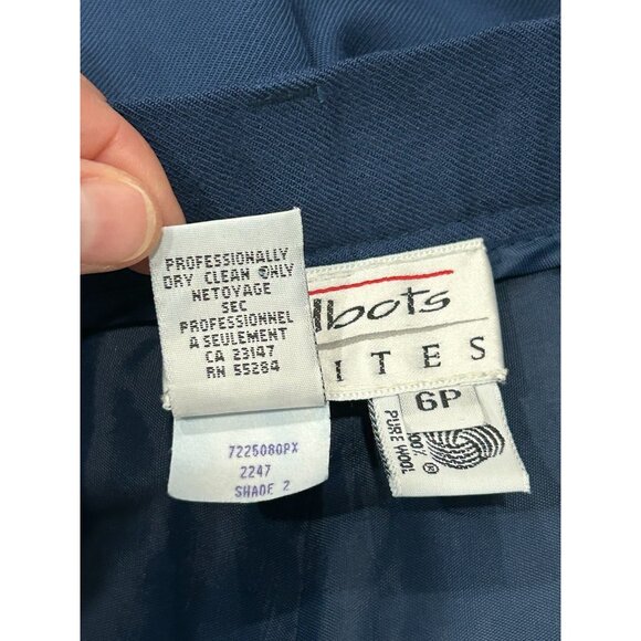 Talbots Petites Worsted Wool Belt Hoops Workwear Pleated Trousers SIze 6P Preppy - Picture 8 of 10